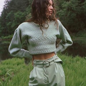 NWT For Love And Lemons Shoulder Pad Sweater